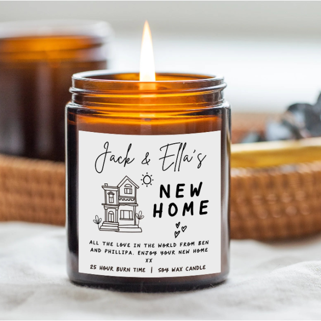 Hampers and Gifts to the UK - Send the New Home Personalised Candle